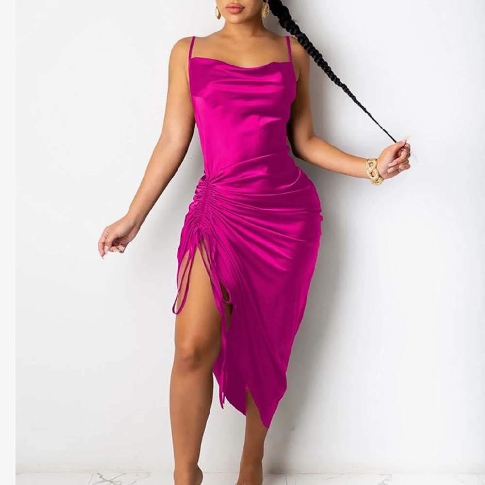 Pink Satin Dress